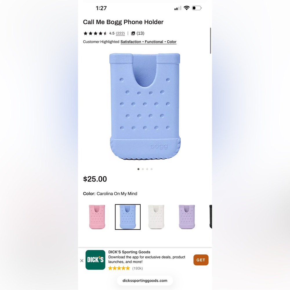Blue bogg bag Phone Holder